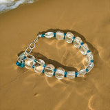 Quartz Gemstone adjustable sterling silver bracelet.   $55