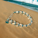 Quartz Gemstone adjustable sterling silver bracelet.   $55