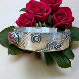 Pink Sapphire Sterling Silver Cuff Bracelet       $95