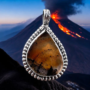 Montana Agate Sterling Silver Pendant.     $80