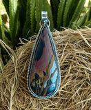 Indian Paint Stone Sterling Silver Pendant.   $85