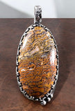 Fossilized Dinosaur Bone Sterling Silver Pendant.   $85