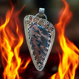 Indian Paint Stone Sterling Silver Pendant.  $80