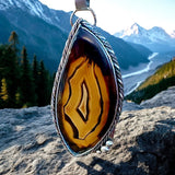 Montana Agate Large Sterling silver Pendant.  $150