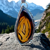 Montana Agate Large Sterling silver Pendant.  $150