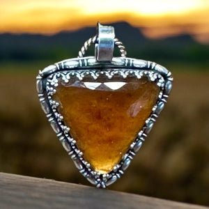 Hessonite Garnet Sterling Silver Pendant   $65