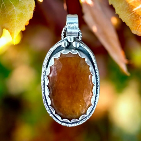 Hessonite Garnet Sterling Silver Pendant.   $60