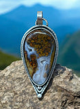 Plume Agate Sterling Silver Pendant.    $70