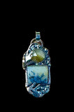 Scenic Agate and Gold Rutile Quartz Sterling Silver Pendant.     $65