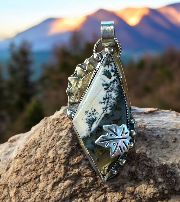 African Sage Sun ☀️ “ Beyond the Mountain Climb” Sterling Silver Pendant.     $80