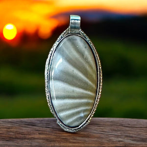 Polish Flint Sterling Silver Pendant. $75