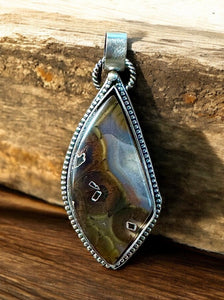 Turkish Agate Sterling Silver Pendant.    $65