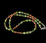 Jasper, Goldstone and Peridot Gemstone Beaded Necklace.   $30