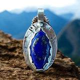 Lapis with Pyrite Sterling Silver small pendant.   $50