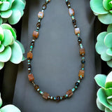 Carnelian mixed  Jasper gemstone necklace.  $25