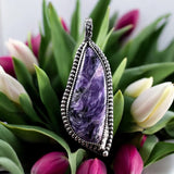 Charoite Sterling Silver Pendant.  $90