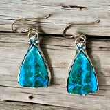 Malachite Chrysocolla Sterling Silver Earrings.   $50