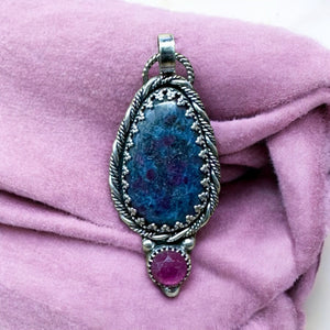 Ruby in Kyanite And Pink Sapphire Sterling Silver pendant       $75