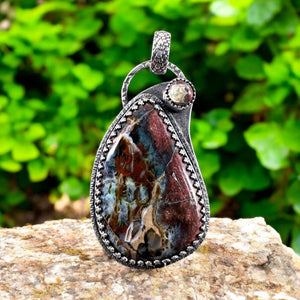 Opal Wood Sterling Silver Pendant $80