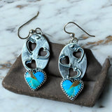 Turquoise Heart Sterling Silver Earrings.  $50