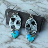 Turquoise Heart Sterling Silver Earrings.  $50