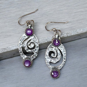 Pink Sapphire Sterling Silver Earrings.    $50