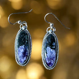 Charoite Sterling Silver Earrings $50