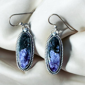 Charoite Sterling Silver Earrings $50