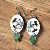 Aventurine and Ginko Biloba Leaves sterling silver  Earrings    $50