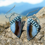 Montana Agate sterling silver earrings.   $50