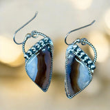 Montana Agate sterling silver earrings.   $50