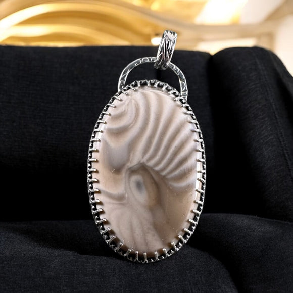 Polish Flint Sterling Silver Pendant. $75