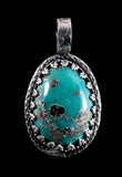 Kingman Turquoise with Pyrite Sterling silver Pendant   $80