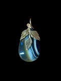 Tuxedo Agate and Golden Leaf Pendant  $35