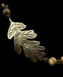 Picture Jasper Smoky Quartz golden Leaf Pendant set.      $60