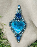 Chrysocolla and Teal Kyanite Sterling Silver Pendant.    $75