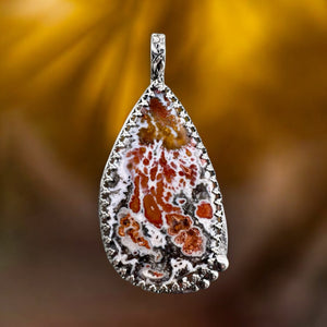 Wingate Pass Plume Agate (rare) Sterling Silver Pendant.  $95