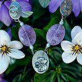 Lavender Amethyst Sterling Silver Floral necklace set.   $80