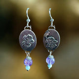 Lavender Amethyst Floral Sterling Silver Earrings     $30