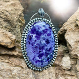 Charoite Large Sterling Silver Pendant.  $80