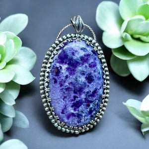 Charoite Large Sterling Silver Pendant.  $80