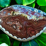 Crazy Lace Agate sterling silver pendant and necklace set.    $75