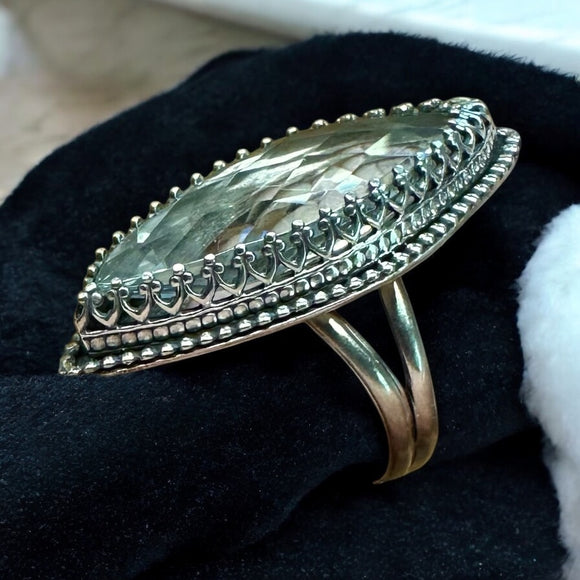 Quartz Large Sterling Silver Statement Ring SIZED TO ORDER    $65