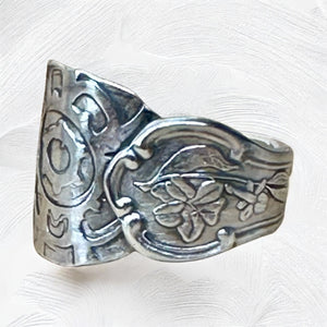 Sterling silver flower ring SIZED TO ORDER     $55