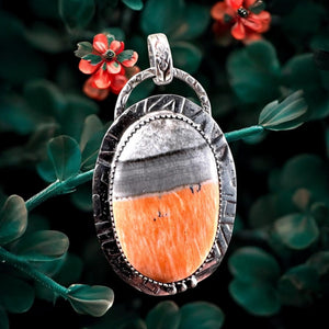 Creamsicle Orange Calcite Sterling Silver Pendant    $70