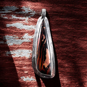 Indian Pain Stone Sterling Silver Pendant $80