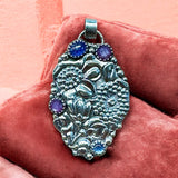 Tanzanite and Pink Sapphire Garden Sterling Silver Pendant.    $90