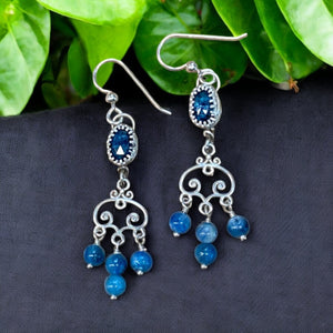 Kyanite Chandelier Sterling Silver Earrings.   $50