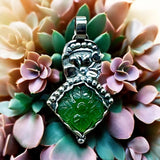 Carved Aventurine gemstone Sterling Silver Pendant.    $65