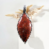 Red Dinosaur Bone Sterling Silver Pendant.    $85